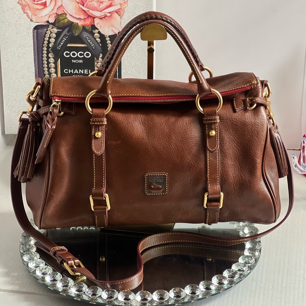 Dooney & Bourke florentina Italian Vacchetta leather handbag or crossbody - Picture 2 of 15